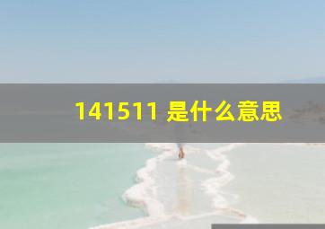 141511 是什么意思